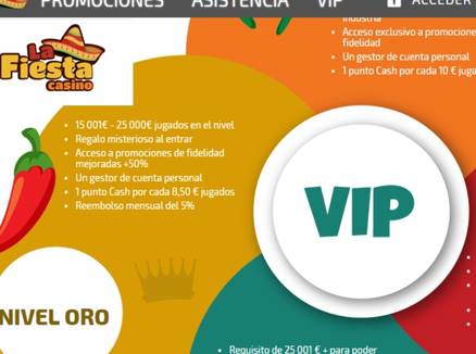 La Fiesta Casino Bonos VIP