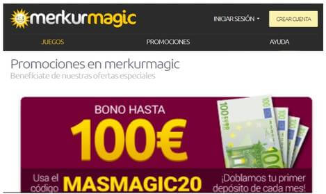 Hasta 100 euros promocionales entrega el Casino Merkurmagic